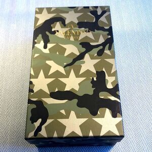 Valentino camo Shoe Box  length 13 5/8” X w 7 5/8  X h 5”, Excellent Condition
